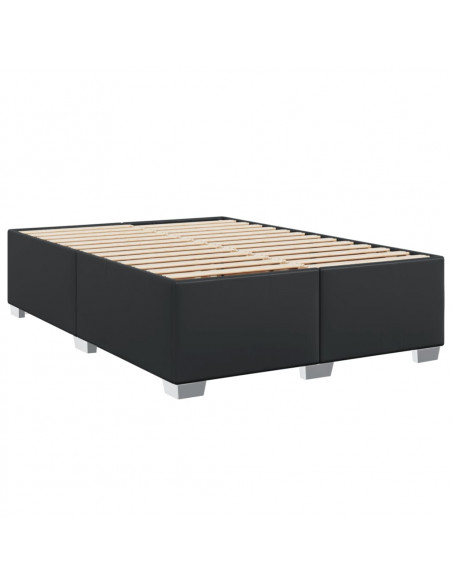 Giroletto a Molle con Materasso Nero 140x190 cm in Similpelle