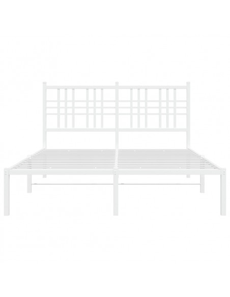 Giroletto con Testiera Metallo Bianco 140x200 cm