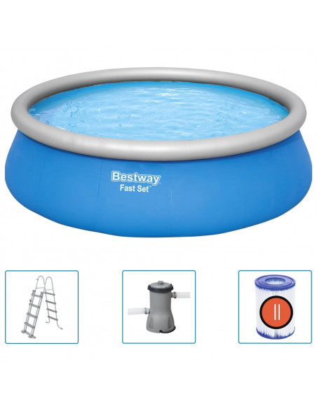Bestway Set Piscina Gonfiabile Rotonda Fast Set 457x122 cm