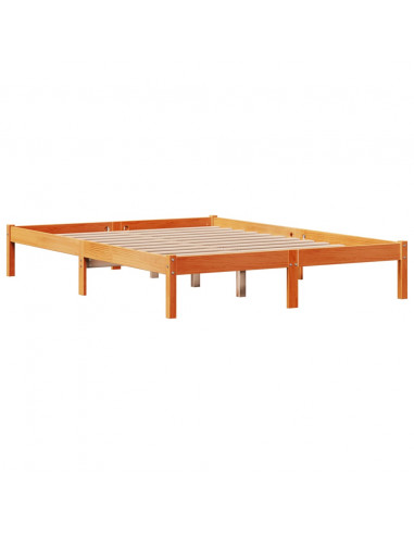 Giroletto con Testiera Marrone Cera 120x200 cm Massello Pino