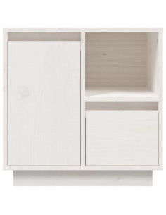 Comodini 2 pz Bianco 50x34x50 cm in Legno Massello di Pino 2