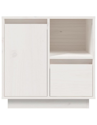 Comodini 2 pz Bianco 50x34x50 cm in Legno Massello di Pino
