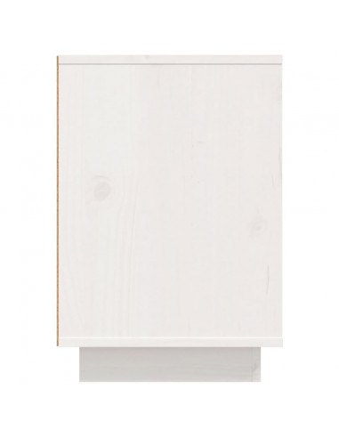 Comodini 2 pz Bianco 50x34x50 cm in Legno Massello di Pino
