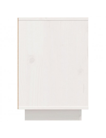 Comodini 2 pz Bianco 50x34x50 cm in Legno Massello di Pino