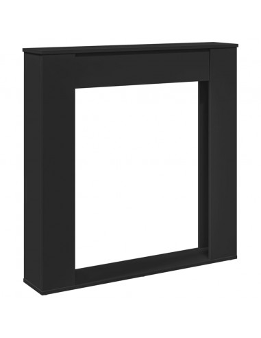 Cornice per Camino Nera 100x20x100 cm in Truciolato