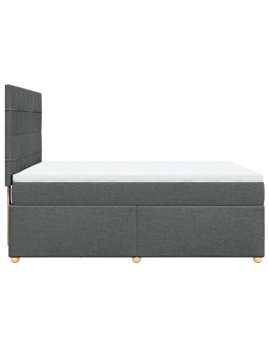 Giroletto a Molle con Materasso Grigio Scuro 140x200cm Tessuto