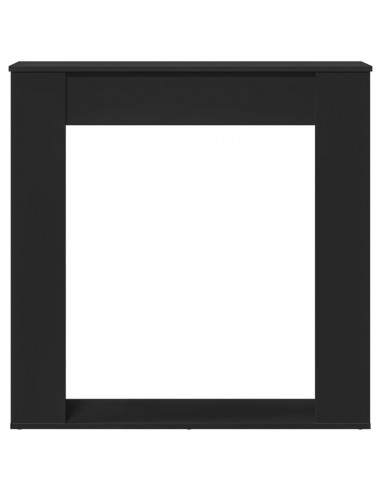 Cornice per Camino Nera 100x20x100 cm in Truciolato