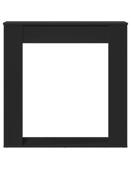 Cornice per Camino Nera 100x20x100 cm in Truciolato