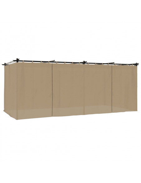 Gazebo con Tende Tortora 6x3 m in Acciaio