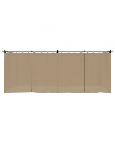 Gazebo con Tende Tortora 6x3 m in Acciaio