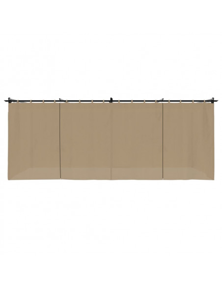 Gazebo con Tende Tortora 6x3 m in Acciaio