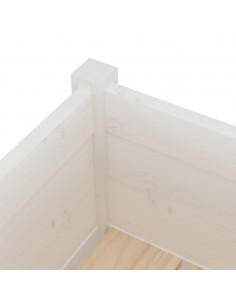 Fioriera da Giardino Bianca 31x31x70 cm Legno Massello di Pino