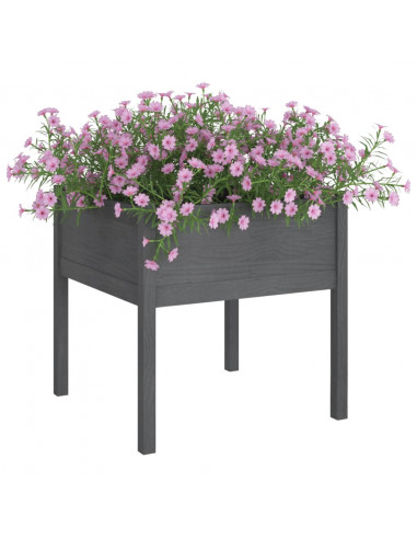 Fioriere da Giardino 2 pz Grigie 70x70x70 cm in Legno di Pino