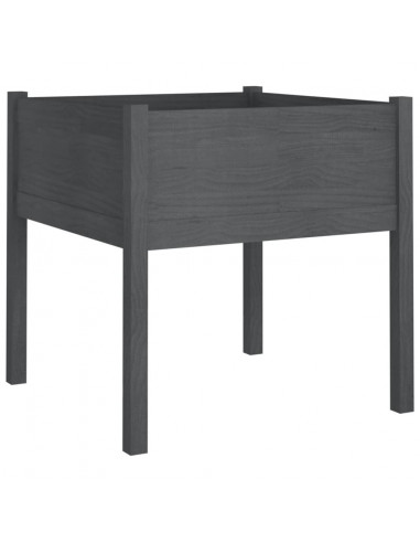 Fioriere da Giardino 2 pz Grigie 70x70x70 cm in Legno di Pino