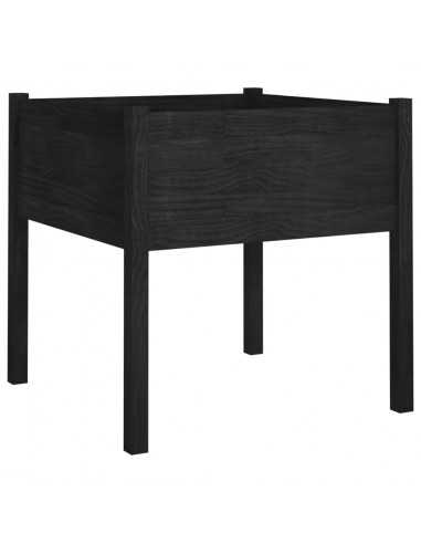 Fioriera da Giardino Nera 70x70x70 cm in Legno Massello di Pino