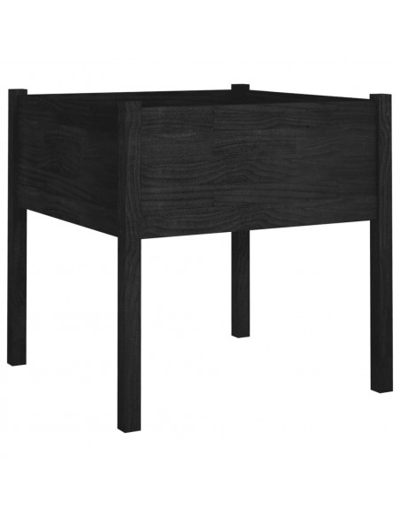 Fioriere da Giardino 2 pz Nere 70x70x70 cm in Massello di Pino