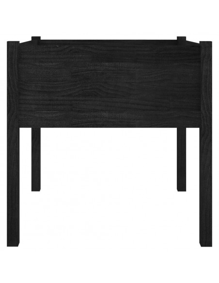 Fioriere da Giardino 2 pz Nere 70x70x70 cm in Massello di Pino