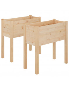 Fioriere da Giardino 2 pz 70x31x70 cm in Massello di Pino 2