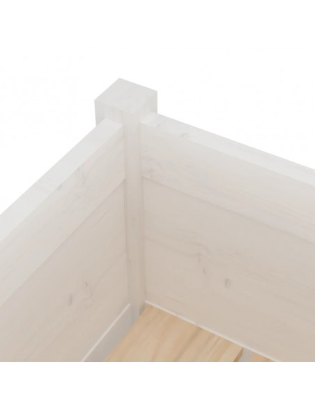 Fioriera da Giardino Bianca 70x31x70 cm Legno Massello di Pino
