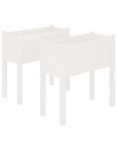 Fioriere da Giardino 2 pz Bianche 70x31x70 cm in Legno di Pino