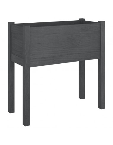Fioriera da Giardino Grigia 70x31x70 cm Legno Massello di Pino