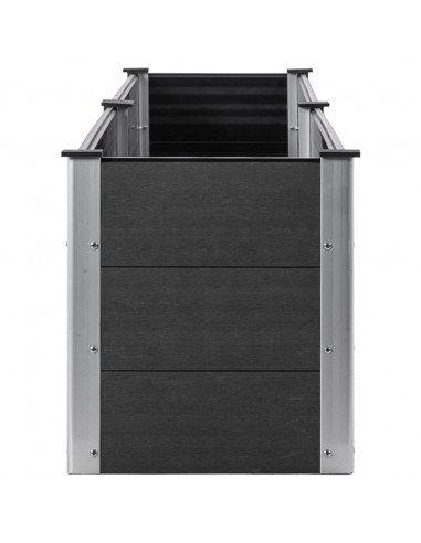 Fioriera Rialzata da Giardino 200x50x54 cm in WPC Grigio