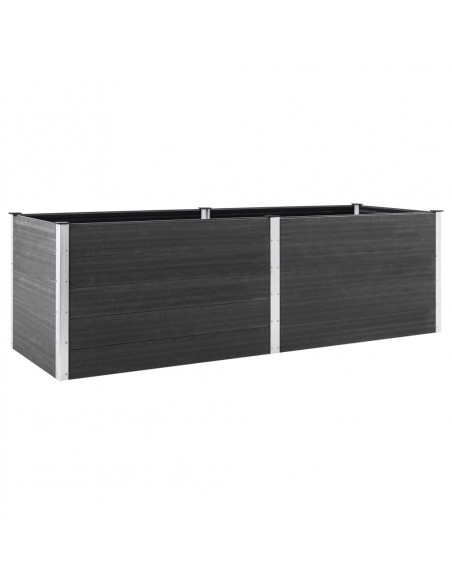 Fioriera Rialzata da Giardino 200x50x91 cm in WPC Grigio