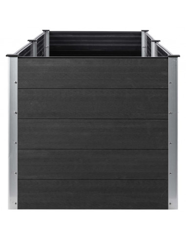 Fioriera Rialzata da Giardino 200x50x91 cm in WPC Grigio