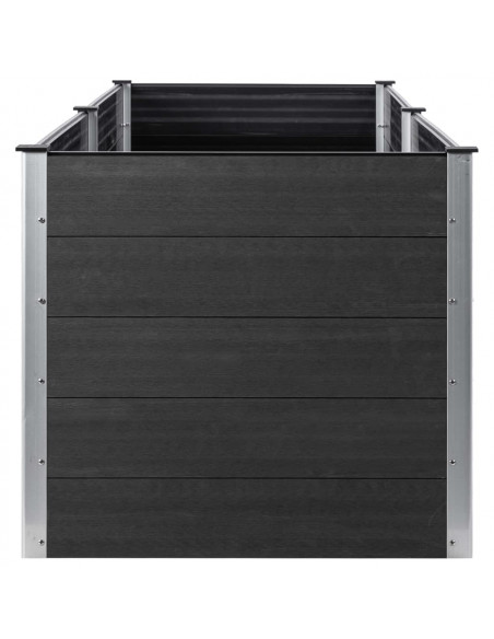 Fioriera Rialzata da Giardino 200x50x91 cm in WPC Grigio