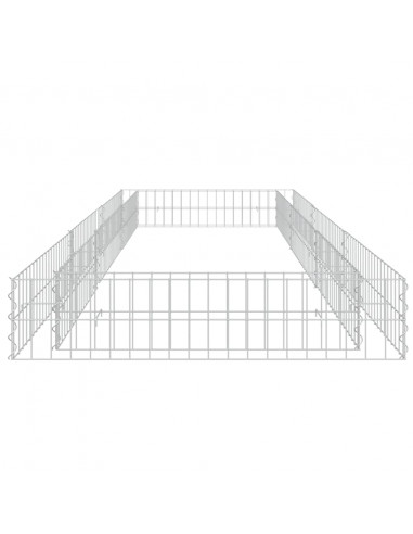 Gabbione Letto Rialzato in Acciaio Zincato 300x100x20 cm