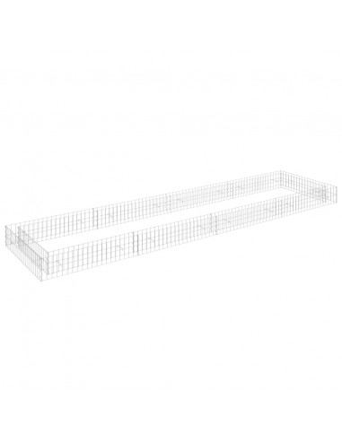 Gabbione Letto Rialzato in Acciaio Zincato 400x100x20 cm