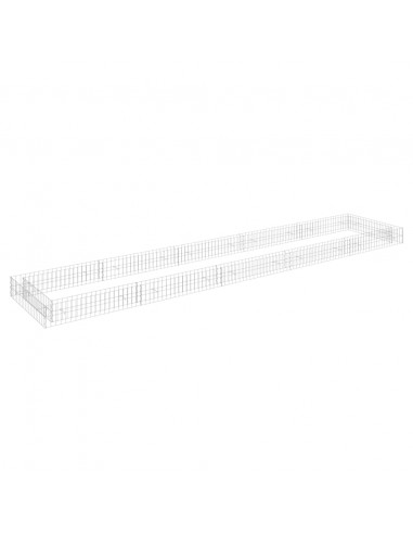 Gabbione Letto Rialzato in Acciaio Zincato 500x100x20 cm