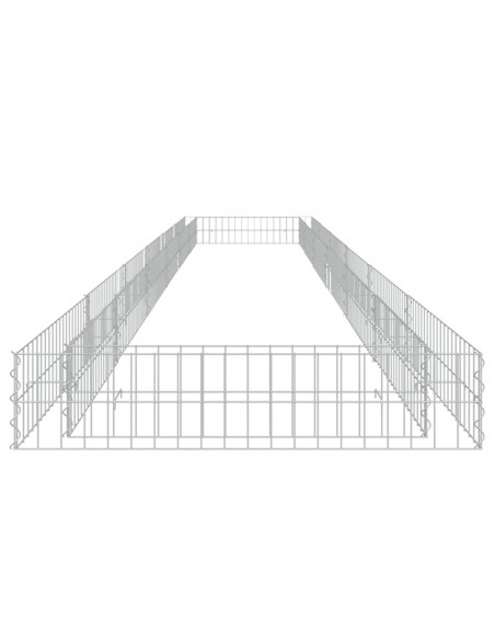 Gabbione Letto Rialzato in Acciaio Zincato 600x100x20 cm
