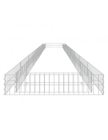 Gabbione Letto Rialzato in Acciaio Zincato 800x100x20 cm