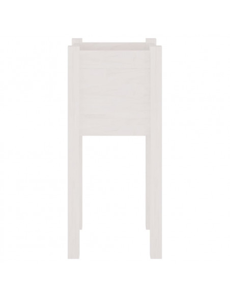 Fioriera da Giardino Bianca 31x31x70 cm Legno Massello di Pino