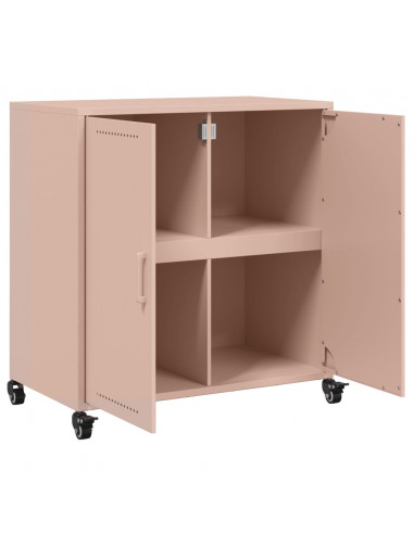 Credenza Rosa 68,5x39x72 cm in Acciaio Laminato a Freddo