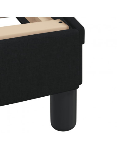 Giroletto con Testiera Nero 120x200 cm in Tessuto