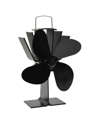Ventola per Stufa Alimentazione a Calore 4 Lame Nero
