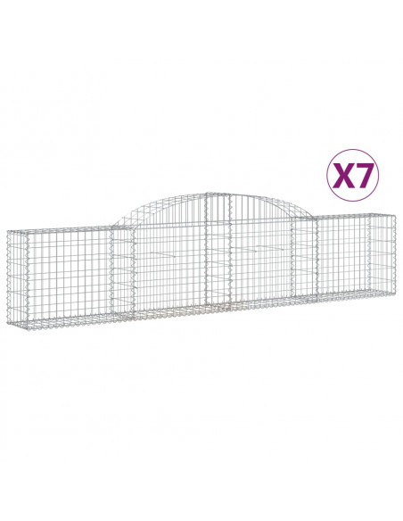 Cesti Gabbioni ad Arco 7 pz 300x30x60/80 cm Ferro Zincato