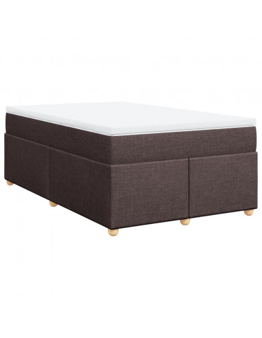 Giroletto a Molle con Materasso Marrone Scuro 120x190cm Tessuto