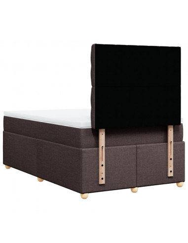Giroletto a Molle con Materasso Marrone Scuro 120x190cm Tessuto