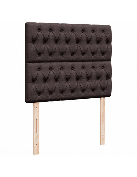 Giroletto a Molle con Materasso Marrone Scuro 120x190cm Tessuto