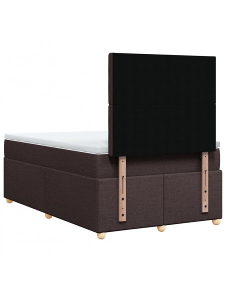 Giroletto a Molle con Materasso Marrone Scuro 120x190cm Tessuto
