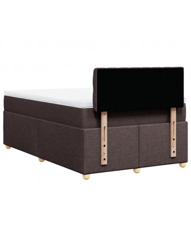 Giroletto a Molle con Materasso Marrone Scuro 120x190cm Tessuto
