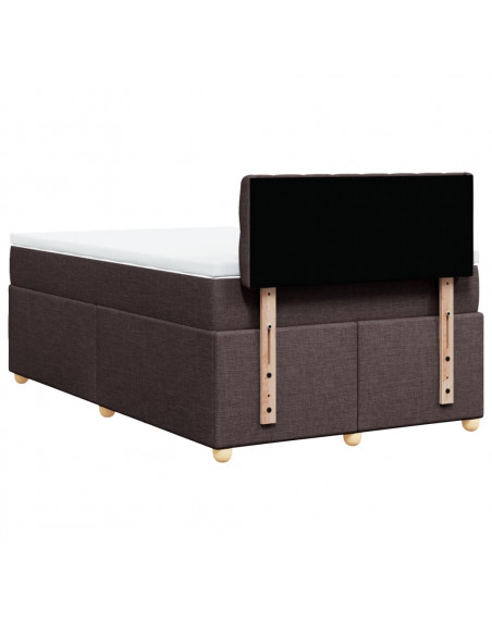 Giroletto a Molle con Materasso Marrone Scuro 120x190cm Tessuto