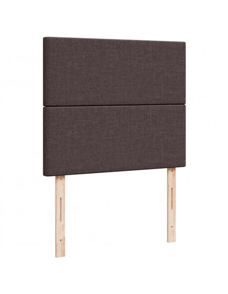 Giroletto a Molle con Materasso Marrone Scuro 120x200cm Tessuto