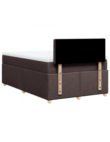 Giroletto a Molle con Materasso Marrone Scuro 120x200cm Tessuto