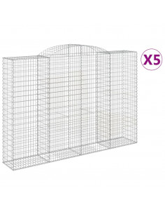 Cesti Gabbioni ad Arco 5 pz 300x50x200/220 cm Ferro Zincato 2