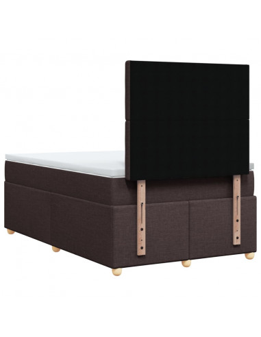 Giroletto a Molle con Materasso Marrone Scuro 120x200cm Tessuto