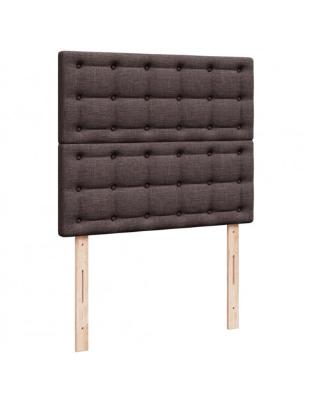 Giroletto a Molle con Materasso Marrone Scuro 120x200cm Tessuto
